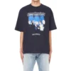 Balenciaga Speed Hunters para hombre, negro, banda azul, manga corta, gris, 541875TCV381055