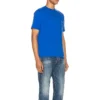 Balenciaga SS21 para hombre, camiseta de manga corta con logotipo pequeño «Alphabet», azul, 556151TBV438077