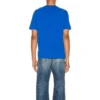 Balenciaga SS21 para hombre, camiseta de manga corta con logotipo pequeño «Alphabet», azul, 556151TBV438077