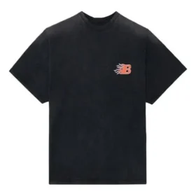 Balenciaga SS21 para hombre, camiseta de manga corta «Flame Retro», negra, 656978TKV701076