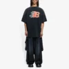 Balenciaga SS21 para hombre, camiseta de manga corta «Flame Retro», negra, 656978TKV701076