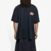 Balenciaga SS21 para hombre, camiseta de manga corta «Flame Retro», negra, 656978TKV701076