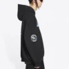 Balenciaga x NASA FW21 para hombre: sudadera clásica de algodón con capucha, corte holgado y mangas largas, con logotipo cruzado, en negro 651799TKVD81070