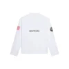 Balenciaga x NASA para hombre, camiseta de manga larga con cuello redondo y estampado espacial, blanca, 662496TKVD79040