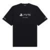 Balenciaga x PlayStation: colaboración. Camiseta unisex de manga corta con estampado geométrico alfabético para PS5, color negro, 651795TKVF31070