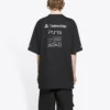Balenciaga x PlayStation: colaboración. Camiseta unisex de manga corta con estampado geométrico alfabético para PS5, color negro, 651795TKVF31070