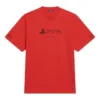 Balenciaga x PlayStation, colaboración Otoño-Invierno 2021: camiseta unisex de manga corta con estampado geométrico alfabético de la PS5, color rojo, 651795TKVF36552