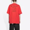 Balenciaga x PlayStation, colaboración Otoño-Invierno 2021: camiseta unisex de manga corta con estampado geométrico alfabético de la PS5, color rojo, 651795TKVF36552