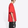 Balenciaga x PlayStation, colaboración Otoño-Invierno 2021: camiseta unisex de manga corta con estampado geométrico alfabético de la PS5, color rojo, 651795TKVF36552