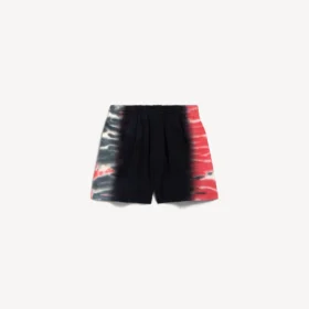 Bermudas de hombre de corte regular con estampado «tie-dye» extremo en negro