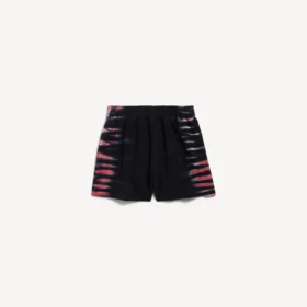 Bermudas de hombre de corte regular con estampado «tie-dye» extremo en negro