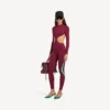 Body técnico con aberturas para mujer en color burdeos/aguamarina Body técnico con aberturas para mujer en color burdeos/aguamarina