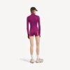 Body técnico de manga larga para mujer en color violeta/naranja Body técnico de manga larga para mujer en color violeta/naranja