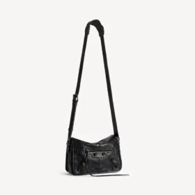 Bolso bandolera con solapa «Le City» para hombre, pequeño, en negro