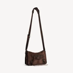 Bolso bandolera con solapa «Le City» para hombre, tamaño pequeño, en color espresso claro