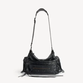 Bolso bandolera Le City para hombre, mediano, con múltiples bolsillos, en negro