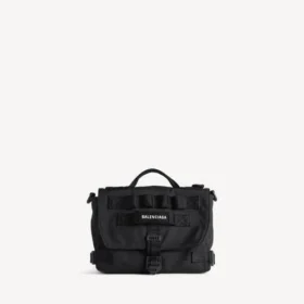 Bolso bandolera militar para hombre, pequeño, en negro