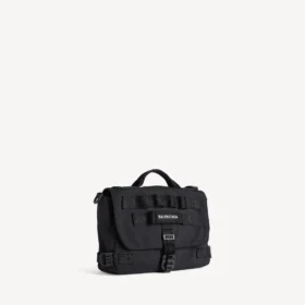 Bolso bandolera militar para hombre, pequeño, en negro