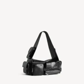 Bolso bandolera pequeño «Superbusy» para hombre en negro