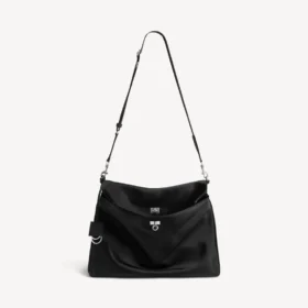 Bolso bandolera Rodeo para hombre, tamaño mediano, en negro
