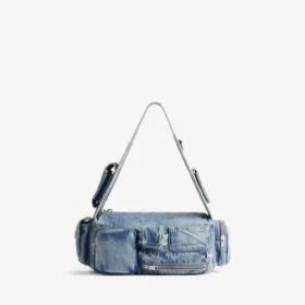 Bolso bandolera «Superbusy» pequeño para hombre en azul