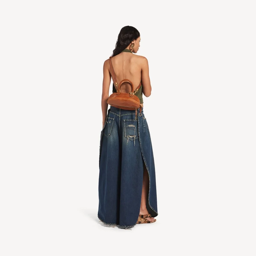 Bolso bolero mini para mujer en color marrón vaquero Bolso bolero mini para mujer en color marrón vaquero