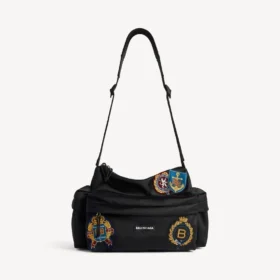 Bolso de fin de semana Explorer para hombre, pequeño, con múltiples bolsillos, en negro/multicolor