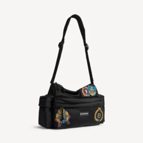 Bolso de fin de semana Explorer para hombre, pequeño, con múltiples bolsillos, en negro/multicolor