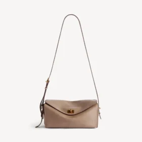 Bolso de hombro Le 7 para mujer, tamaño mediano, en color biscuit