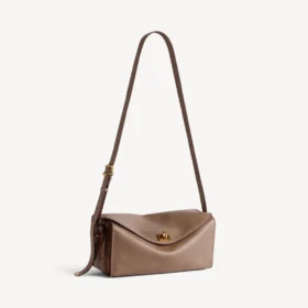 Bolso de hombro Le 7 para mujer, tamaño mediano, en color biscuit