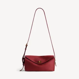 Bolso de hombro Le 7 para mujer, tamaño mediano, en rubí/moka