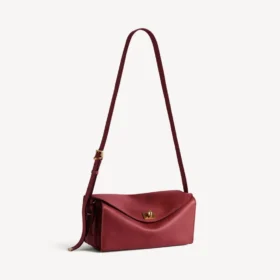 Bolso de hombro Le 7 para mujer, tamaño mediano, en rubí/moka