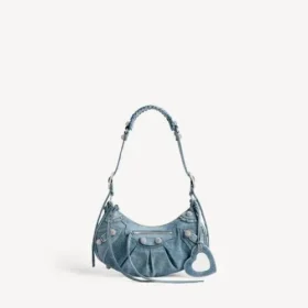 Bolso de hombro «Le Cagole» para mujer, pequeño, con pedrería azul