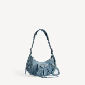 Bolso de hombro «Le Cagole» para mujer, pequeño, con pedrería azul