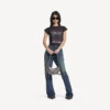 Bolso de hombro Le Cagole para mujer XS en plata
