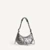 Bolso de hombro «Le Cagole» pequeño para mujer en color plateado Bolso de hombro «Le Cagole» pequeño para mujer en color plateado