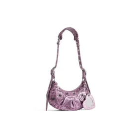 Bolso de hombro Le Cagole XS con estampado de leopardo «Rosa» 6713092AAV75651
