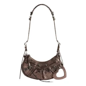 Bolso de hombro Le Cagole Xs metalizado «Brown» 6713090GT3Y2564