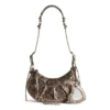 Bolso de hombro Le Cagole XS metalizado con estampado de leopardo «Marrón» 6713092AAV72529