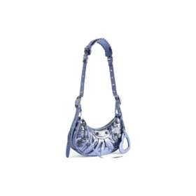 Bolso de hombro Le Cagole XS metalizado «Purple» 6713090GT3Y5214