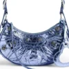 Bolso de hombro Le Cagole XS metalizado «Purple» 6713090GT3Y5214