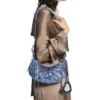 Bolso de hombro Le Cagole XS metalizado «Purple» 6713090GT3Y5214