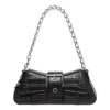 Bolso de hombro Lindsay Small con relieve de cocodrilo «Negro» 701141210C91000