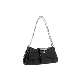 Bolso de hombro Lindsay Small con relieve de cocodrilo «Negro» 701141210C91000