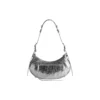 Bolso de hombro pequeño Le Cagole metalizado «Silver» 6713070GT3Y8103