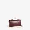Bolso de mano de mujer con forma de Hourglass y cadena en color burdeos oscuro Bolso de mano de mujer con forma de Hourglass y cadena en color burdeos oscuro