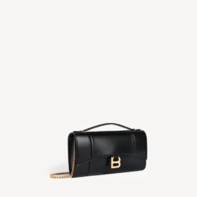 Bolso de mano de mujer con forma de Hourglass y cadena  en negro