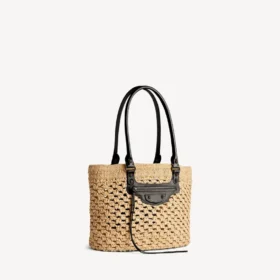 Bolso de mano Le City Basket mediano para mujer en color natural/negro