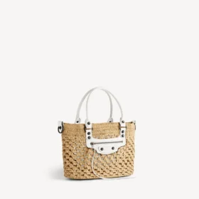 Bolso de mano «Le City Basket» pequeño para mujer en color natural/blanco óptico