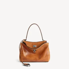 Bolso de mano «Rodeo» pequeño para mujer en color marrón claro estilo vaquero
